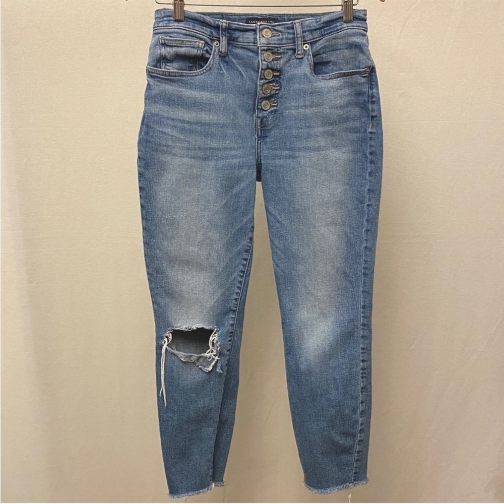 Lucky Brand skinny distressed ankle jeans